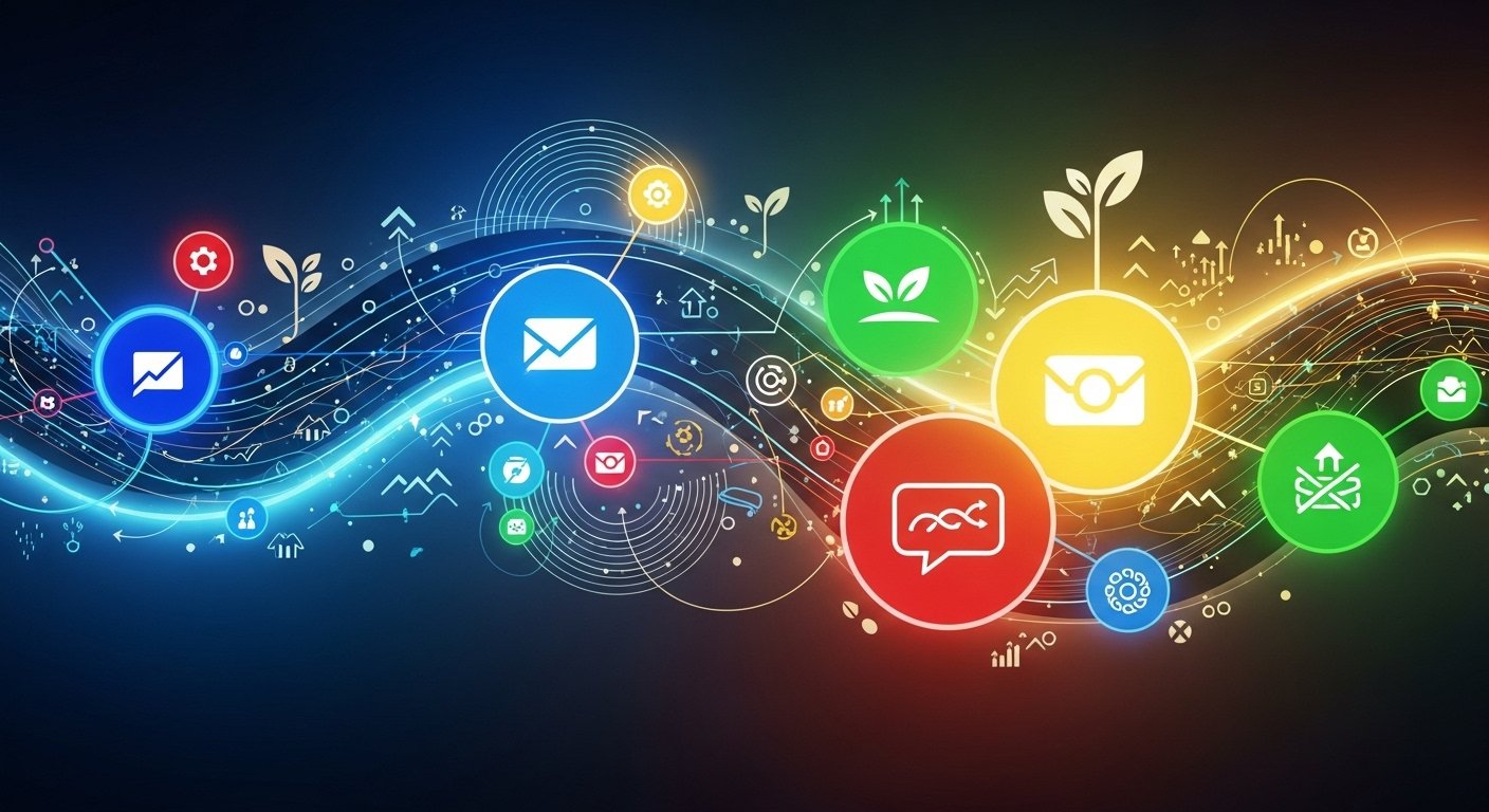 Bağımsız markaların özgün ürünleri ve ambalajları ile dolu bir e-ticaret deposu, geleceğin perakende trendlerini yansıtan bir görsel.