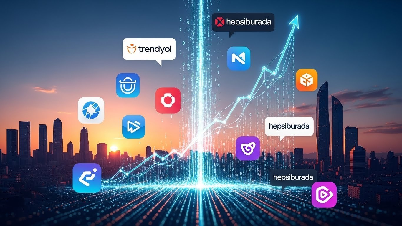 2026 E-ticaret trendlerini gösteren dinamik bir pazaryeri grafiği